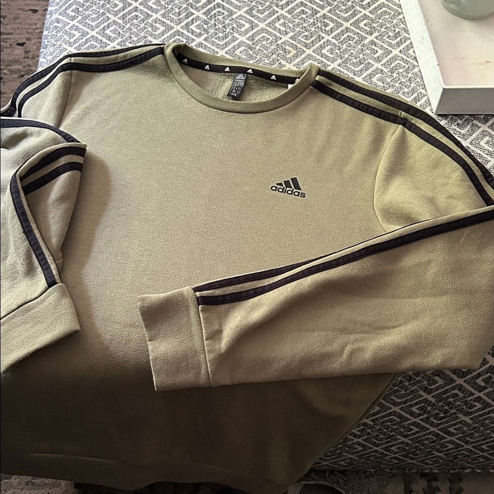 Adidas Men's Khaki Crewneck Sweater
